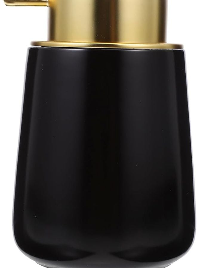 Black Ceramic Refillable Lotion Dispenser 400ml Pump Bottle For Shampoo Shower - Image 1